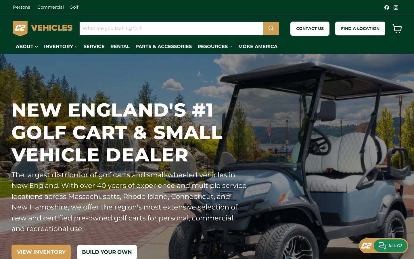 hawkesgolfvehicles.com homepage screenshot
