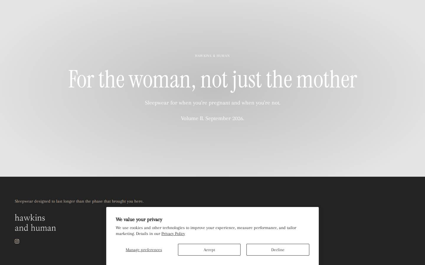 hawkinsandhuman.com homepage screenshot