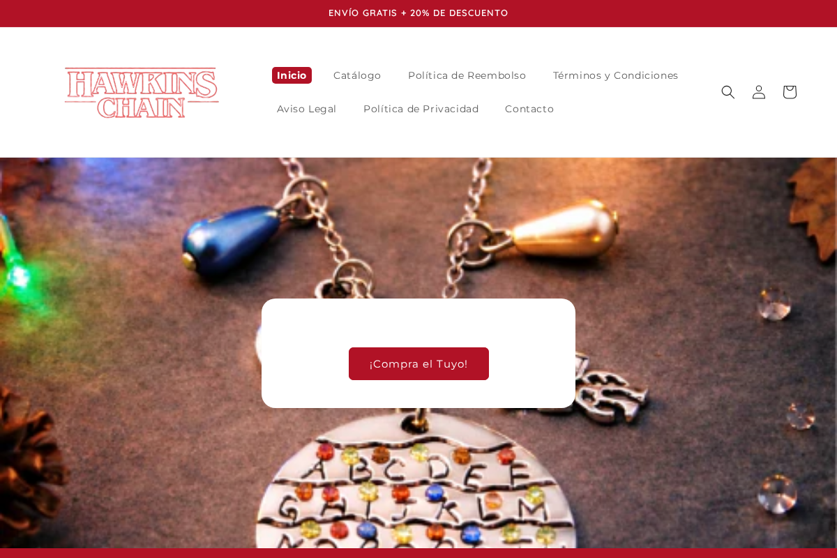 Hawkins Chain homepage screenshot