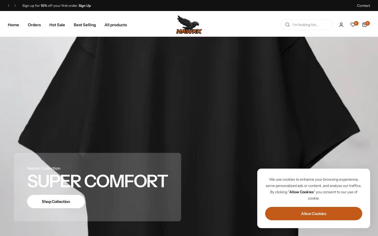 hawkk.in homepage screenshot