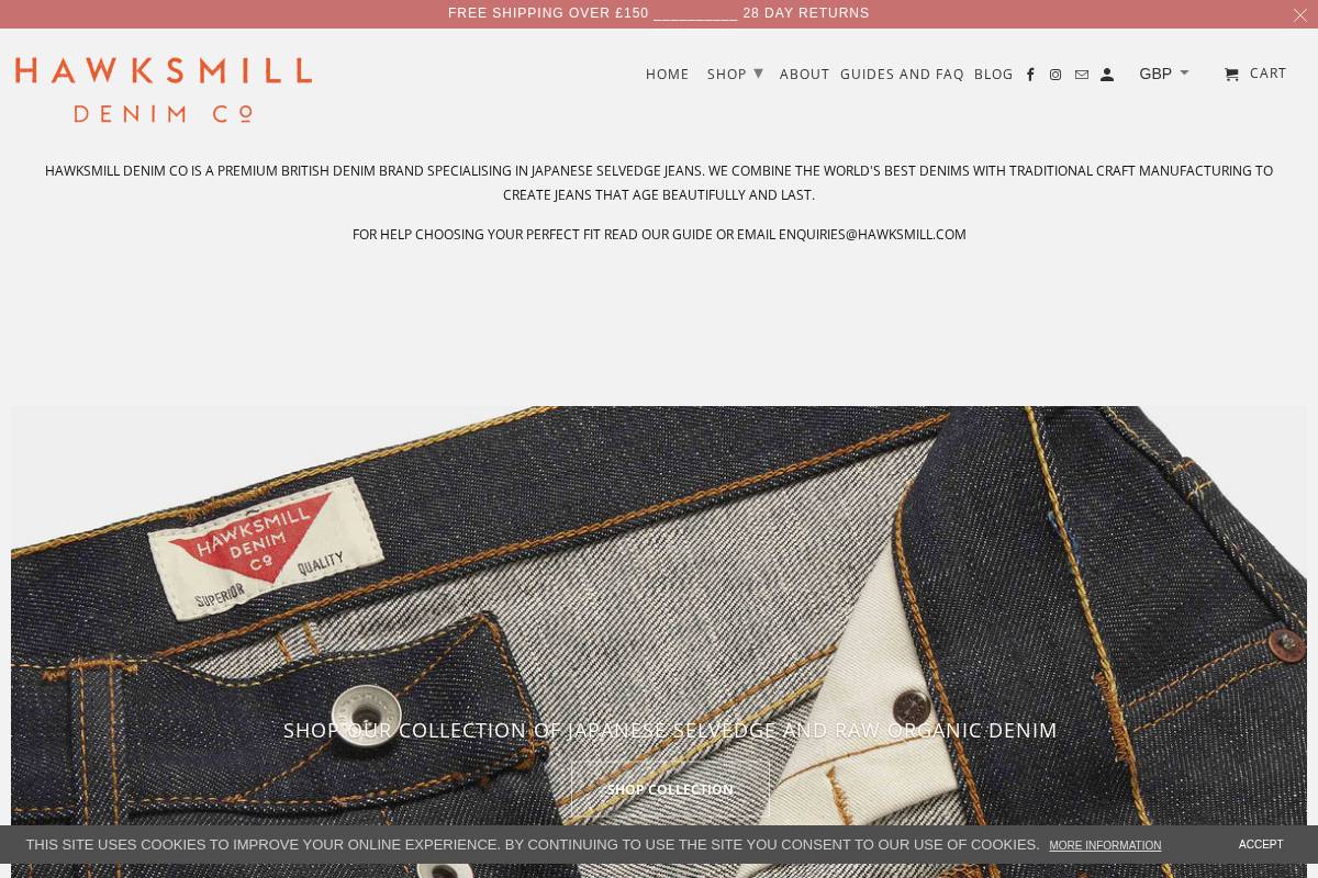 hawksmill.com homepage screenshot