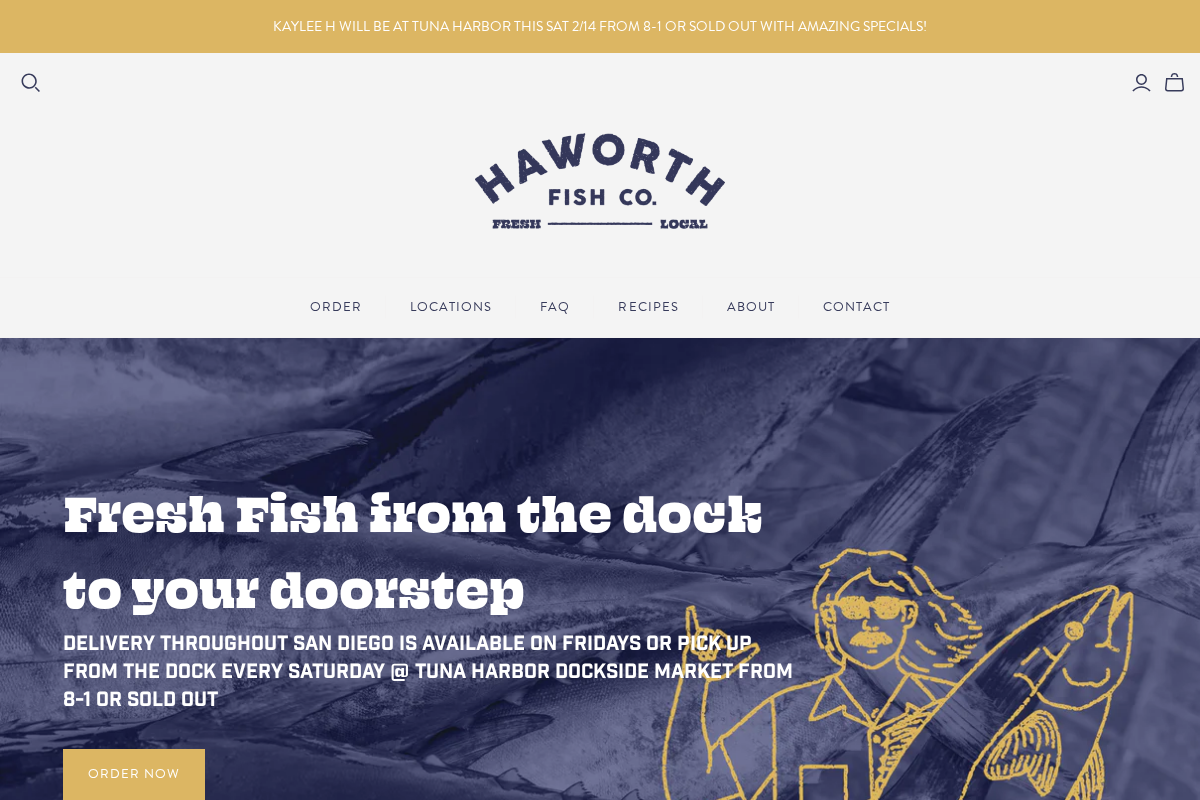 Haworth Fish Co homepage screenshot