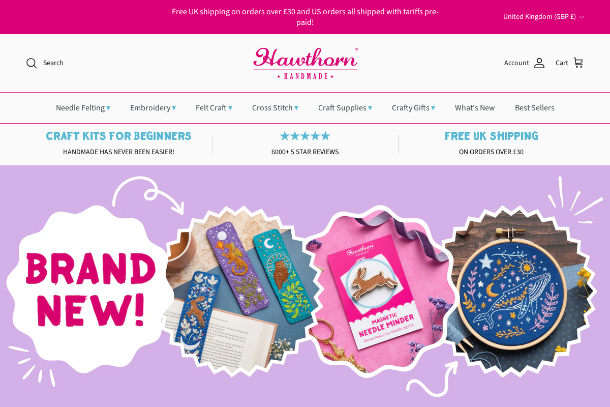 Hawthorn Handmade homepage screenshot