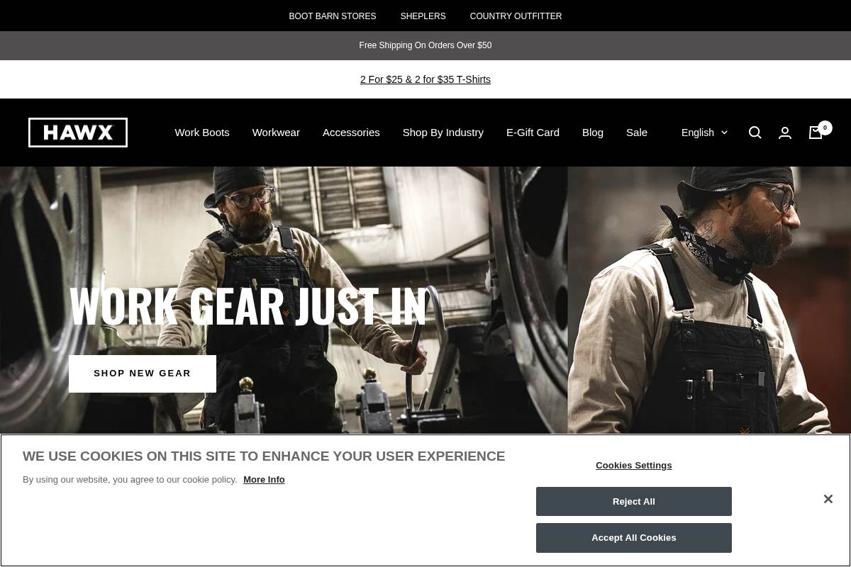 hawxwork.com homepage screenshot