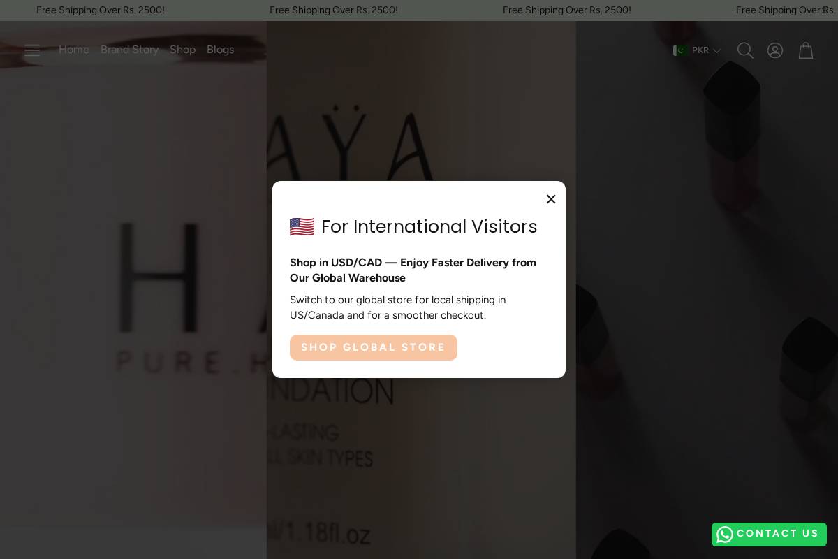 haya-beauty.com homepage screenshot