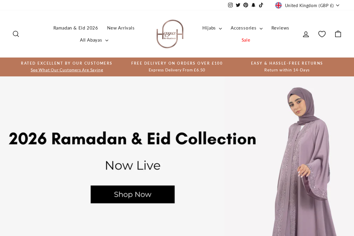 Hayah Al-Muslimah | Abayas homepage screenshot
