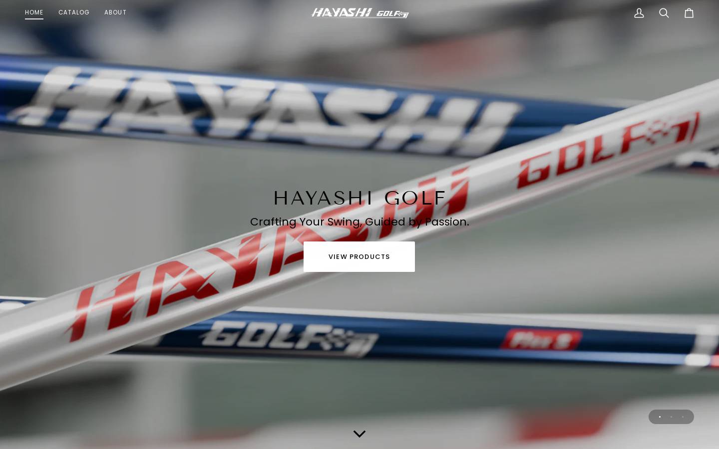 hayashigolf.com homepage screenshot