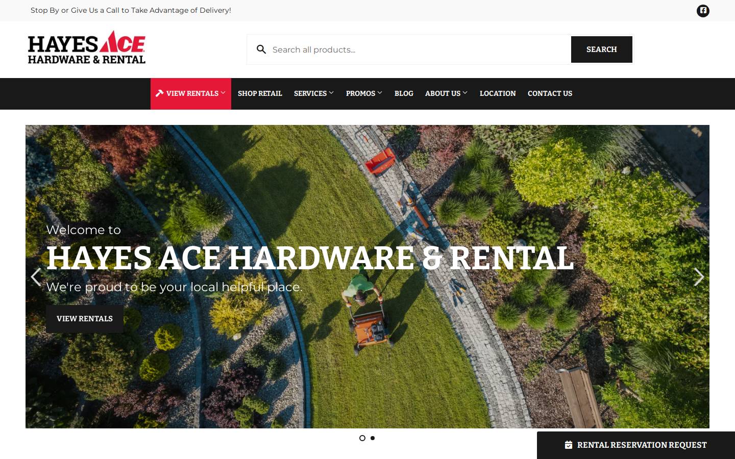hayesacehardware.com homepage screenshot