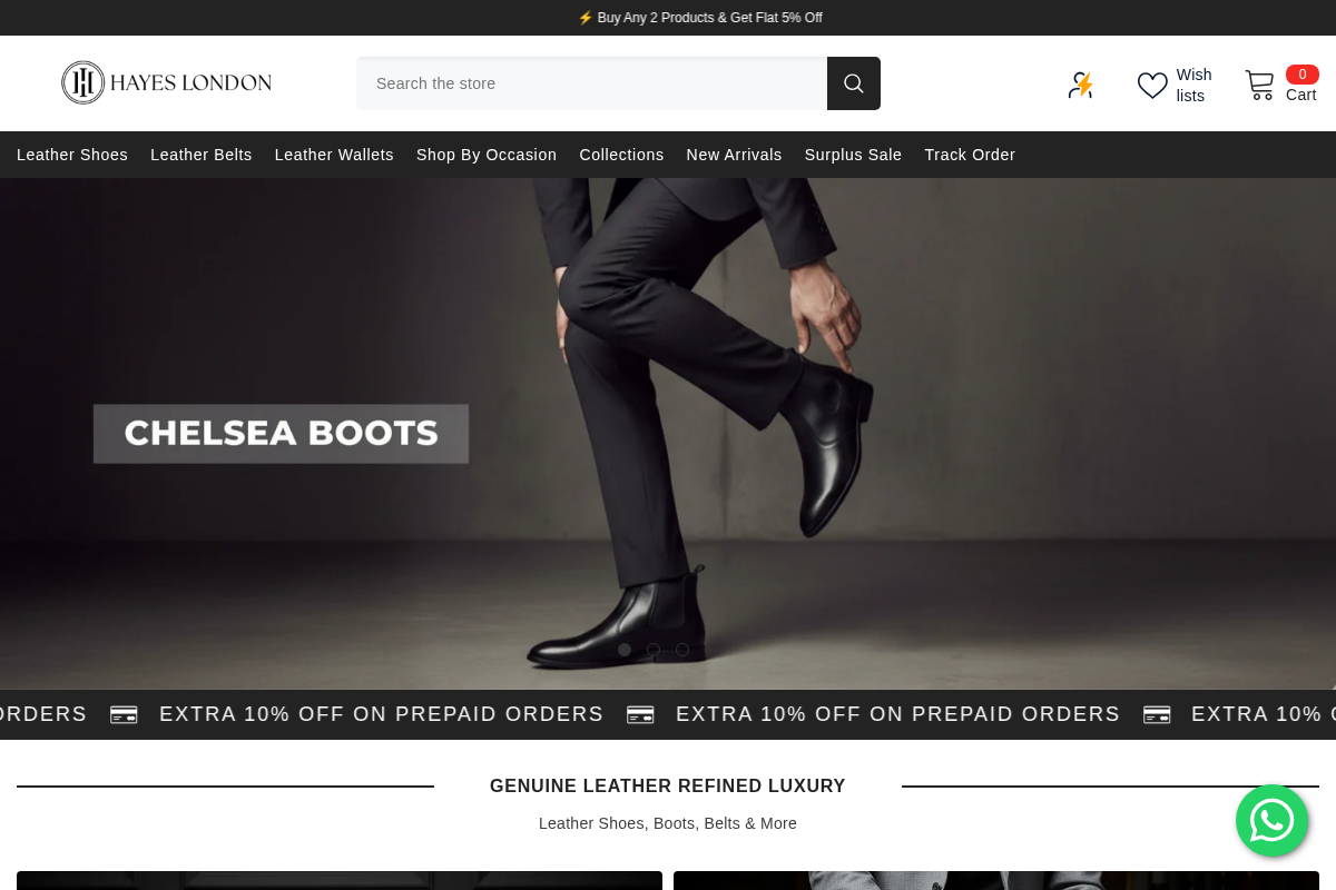 Hayes London homepage screenshot