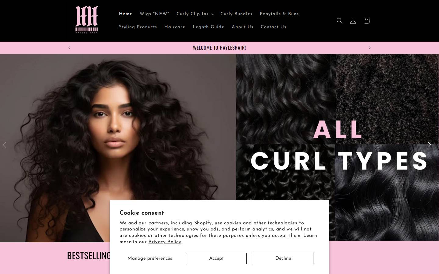 Hayles Hair homepage screenshot