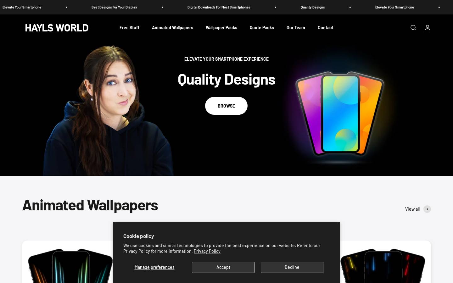 haylsworld.com homepage screenshot