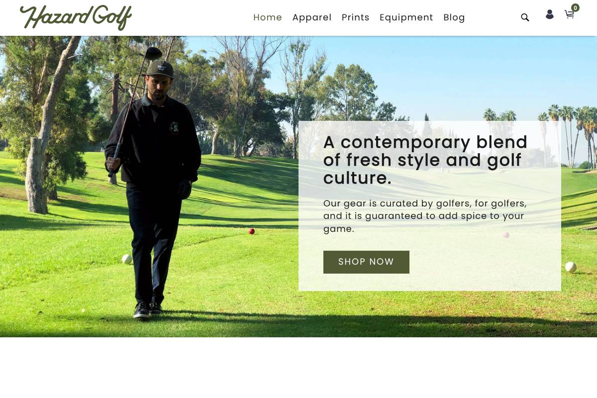 hazardgolf.co homepage screenshot