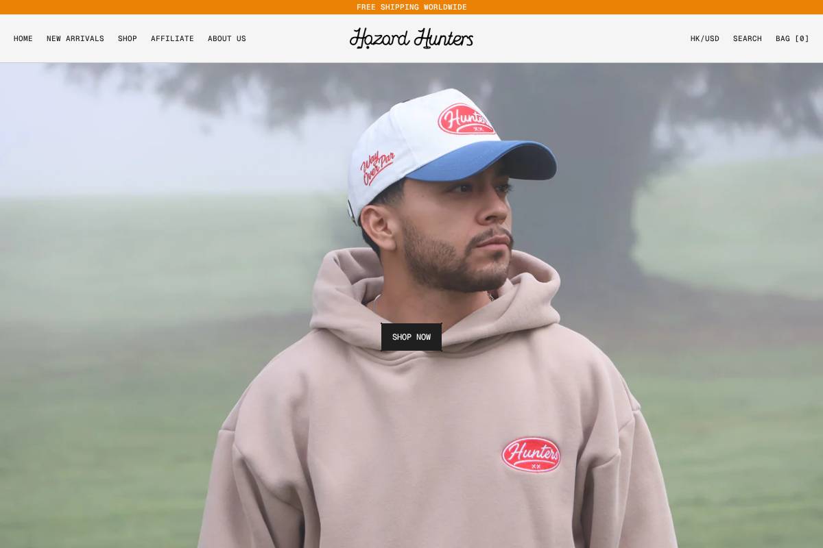 hazardhunters.net homepage screenshot