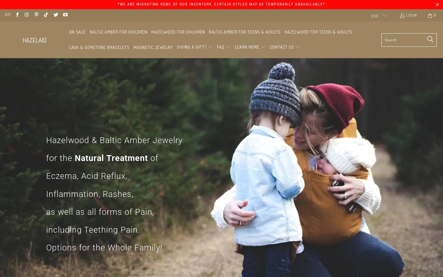 hazelaid.com homepage screenshot