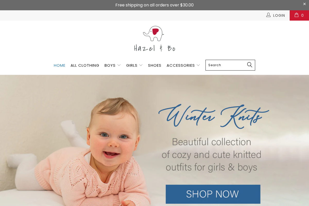 hazelandbo.com homepage screenshot