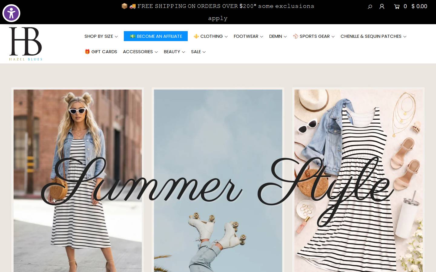 hazelblues.com homepage screenshot