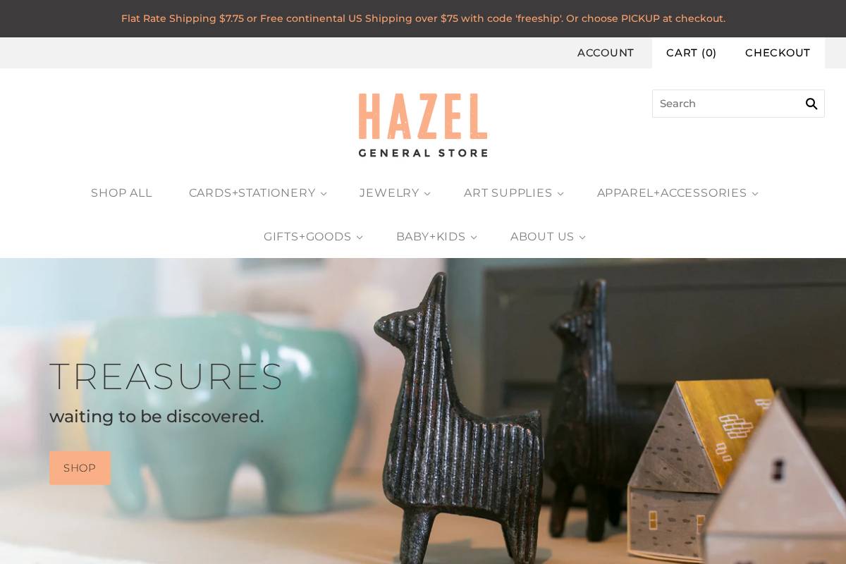 hazelgeneralstore.com homepage screenshot