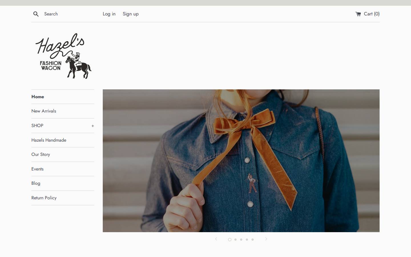 hazels-fashion-wagon.com homepage screenshot