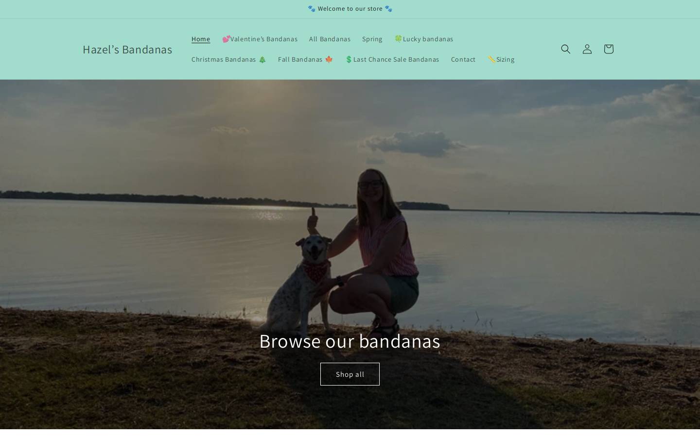 hazelsbandanas.com homepage screenshot