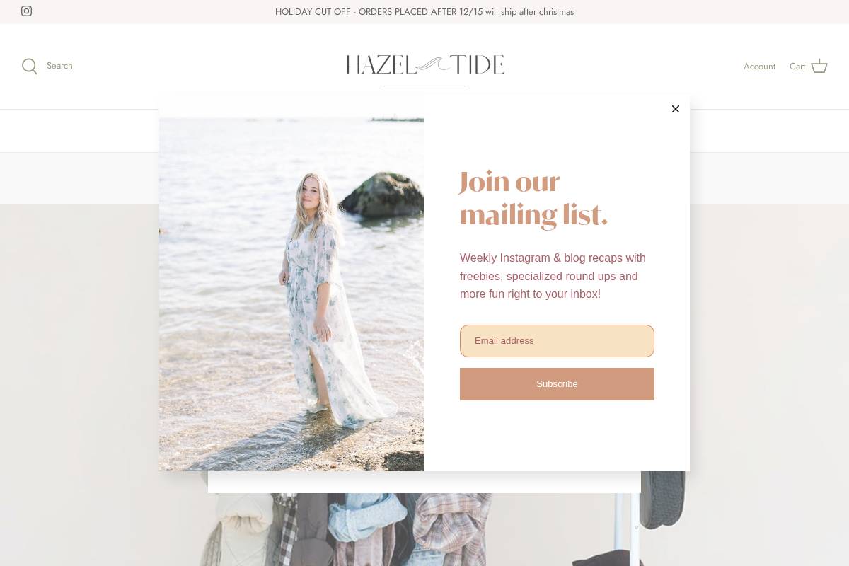 hazeltide.com homepage screenshot