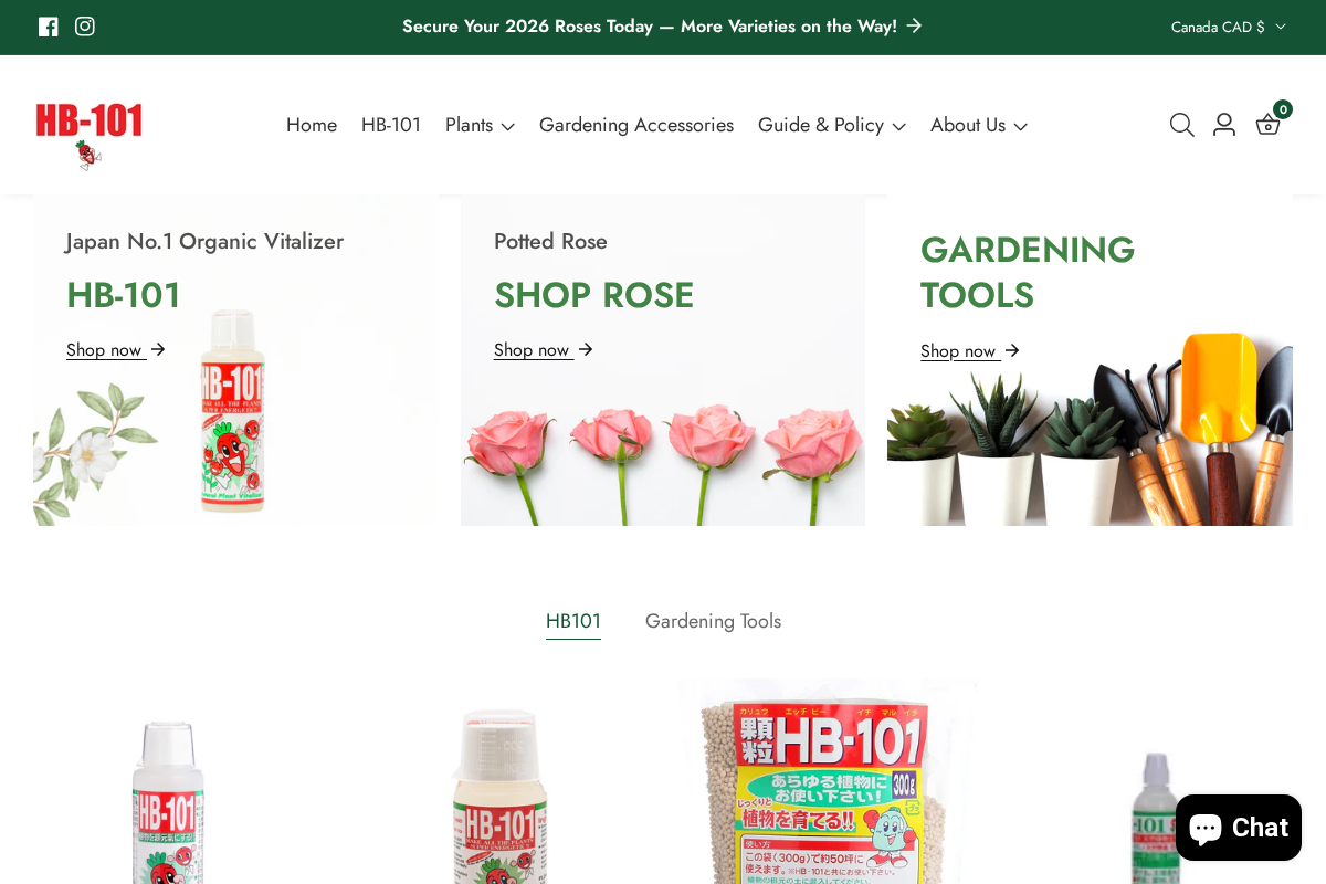 HB101CANADA homepage screenshot