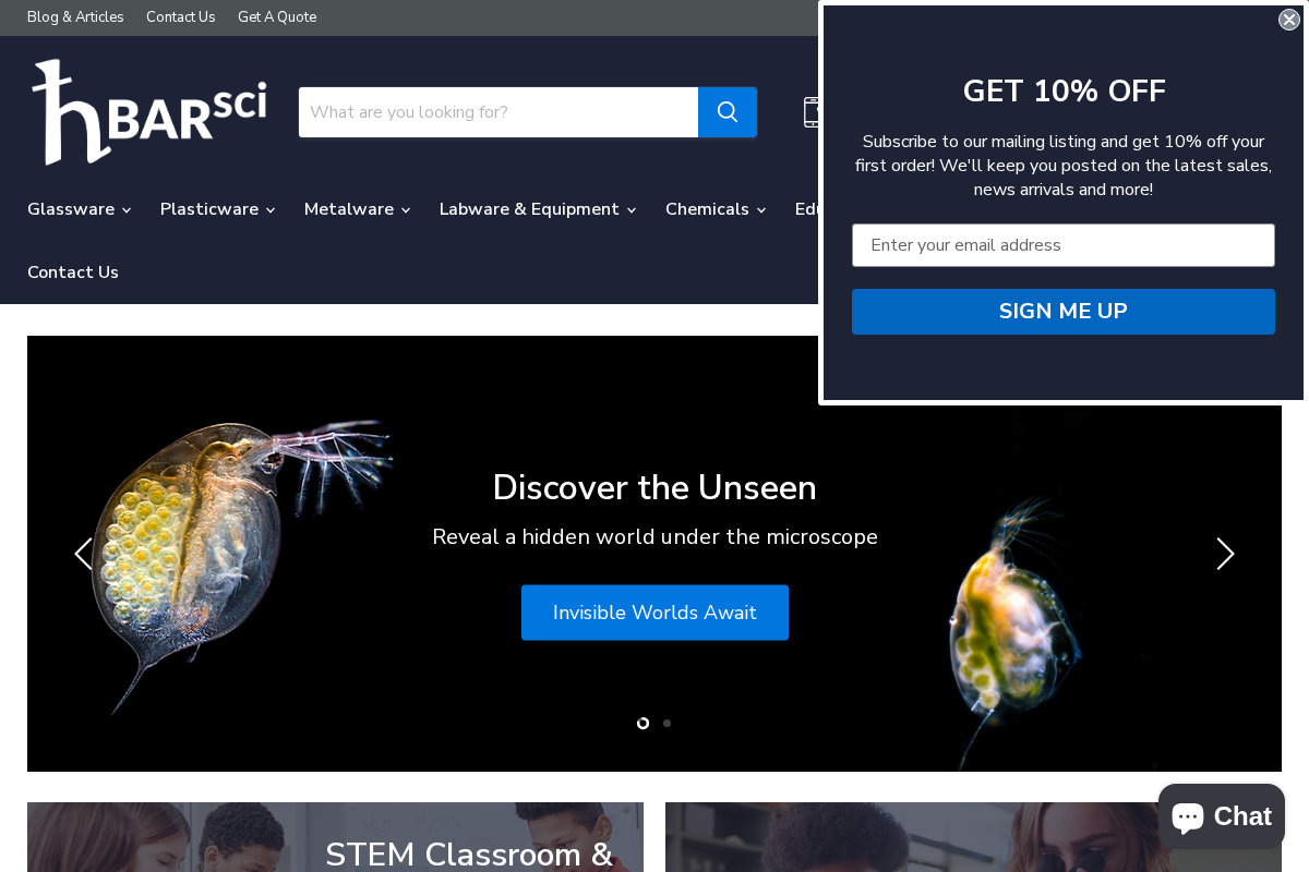 hBARSCI homepage screenshot