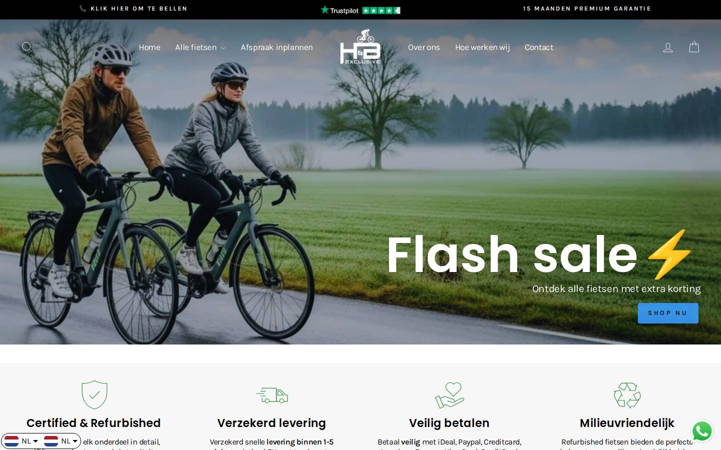 H&B Exclusive homepage screenshot