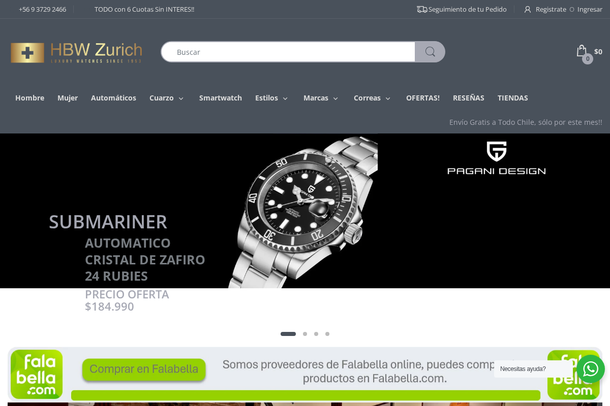 HBW Zurich Relojes homepage screenshot