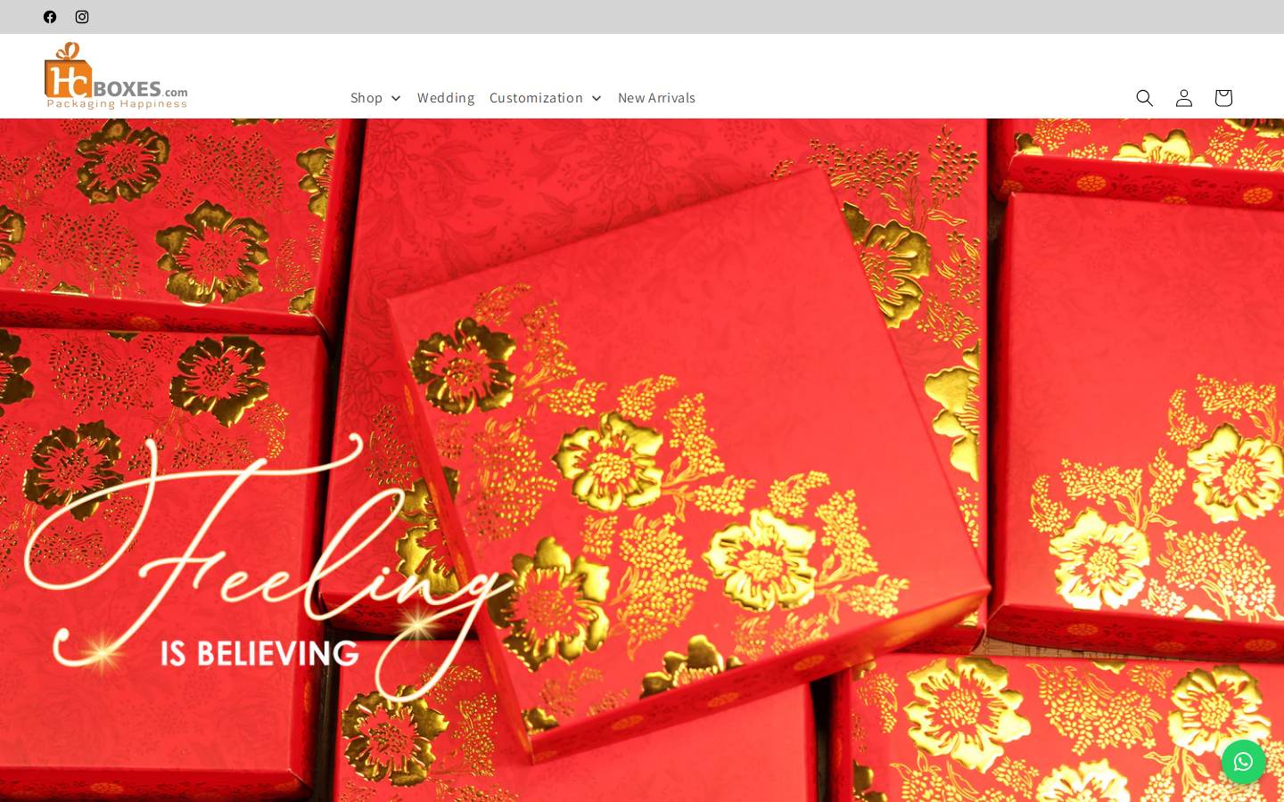 hcboxes.com homepage screenshot