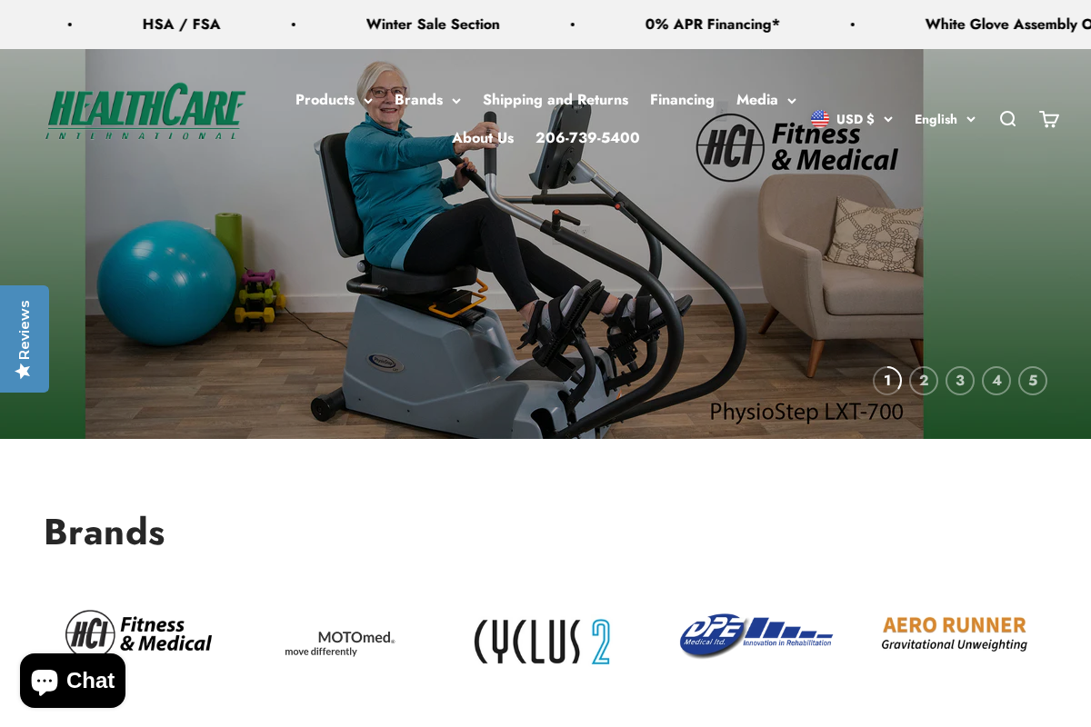 Hcifitness homepage screenshot