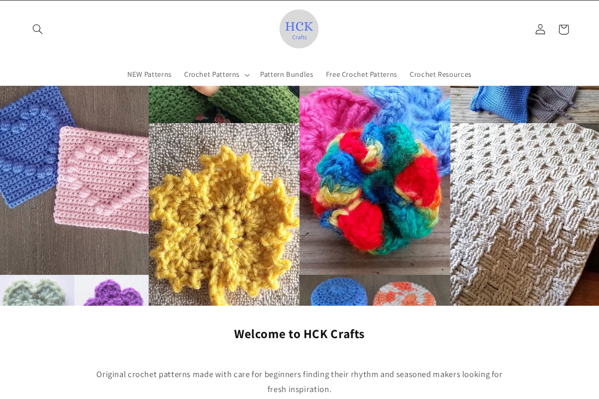 HCK Crafts homepage screenshot
