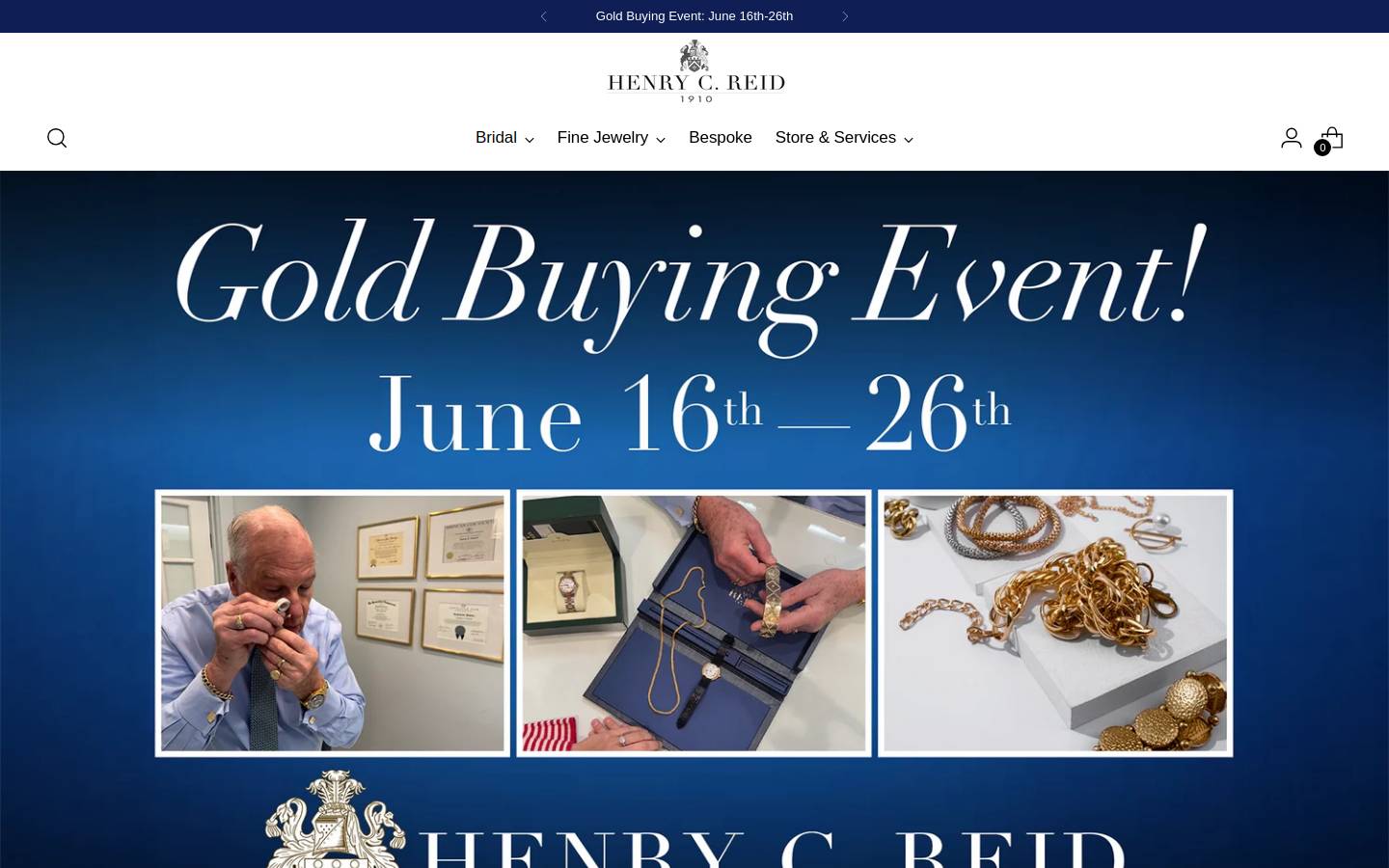 hcreidjewelers.com homepage screenshot