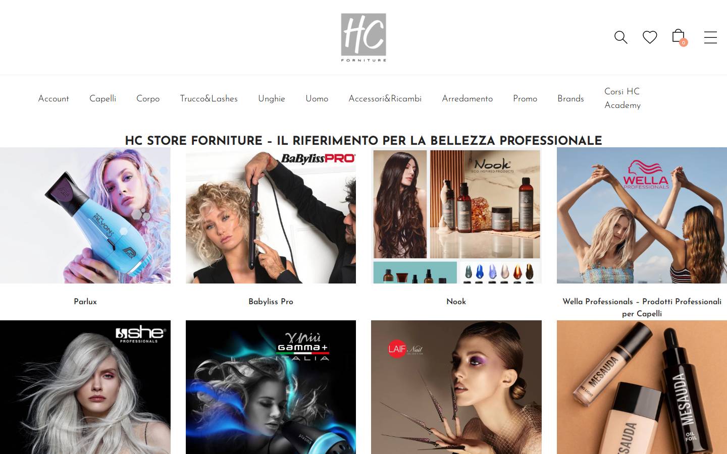 hcstore.it homepage screenshot