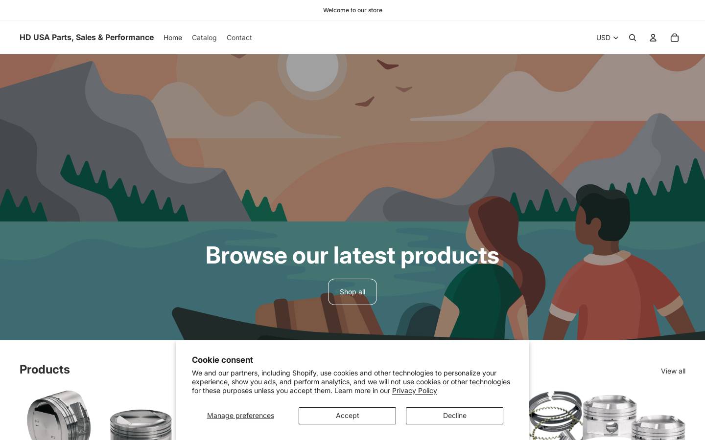 hdusaparts.com homepage screenshot