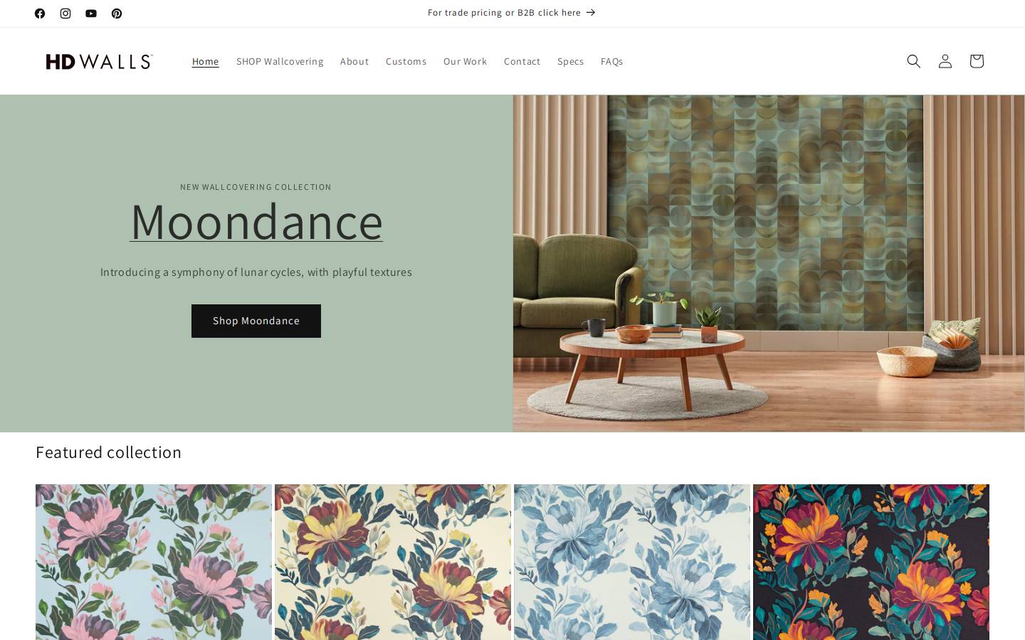 hdwalls.com homepage screenshot