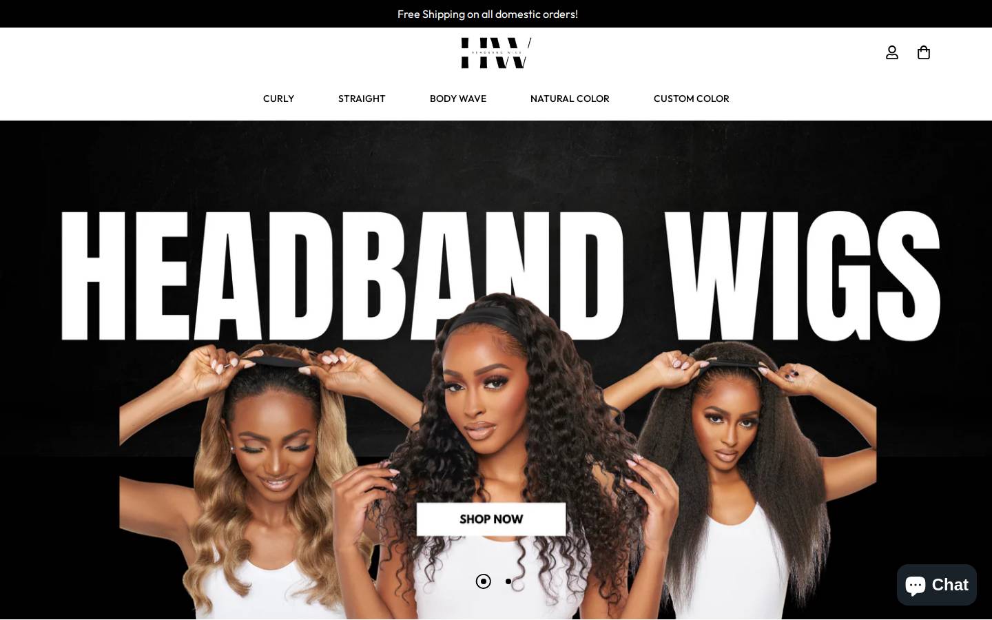 headbandwigs.com homepage screenshot