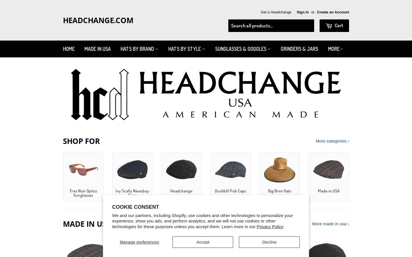 Headchange homepage screenshot