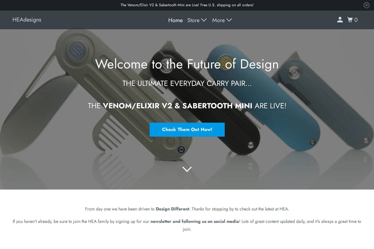 headesigns.com homepage screenshot
