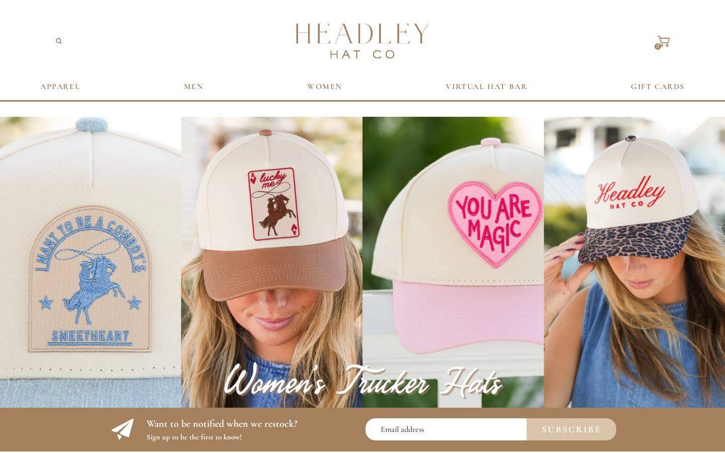 headleyhat.com homepage screenshot