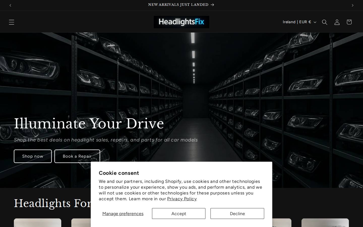 headlightsfix.com homepage screenshot