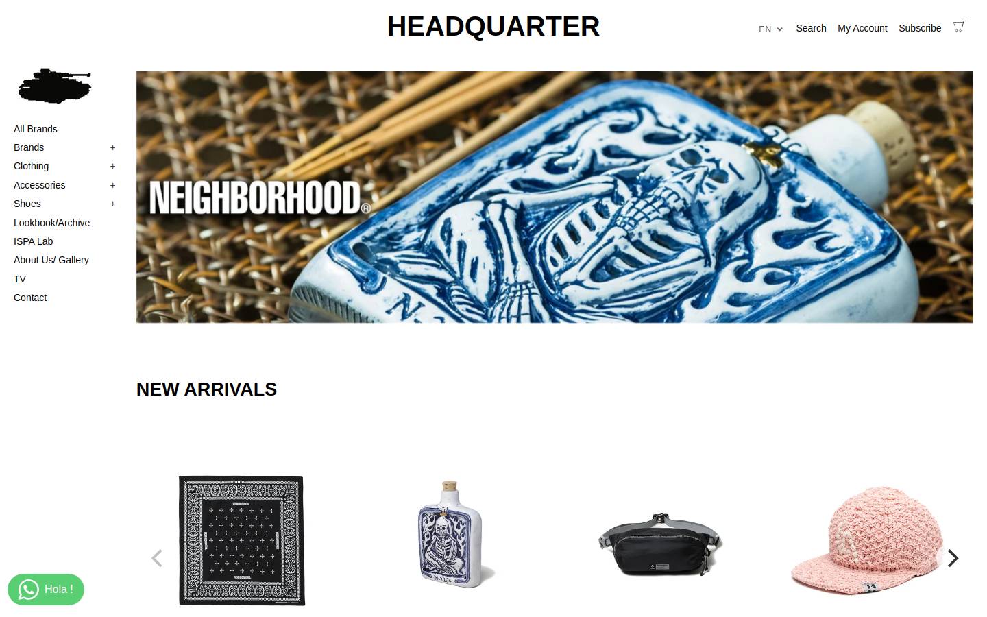 headquarterstore.com homepage screenshot