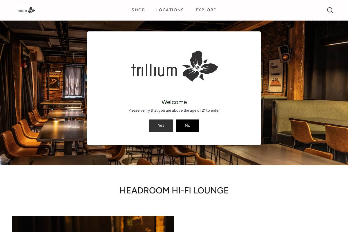 Trilliumbrewing.com homepage screenshot
