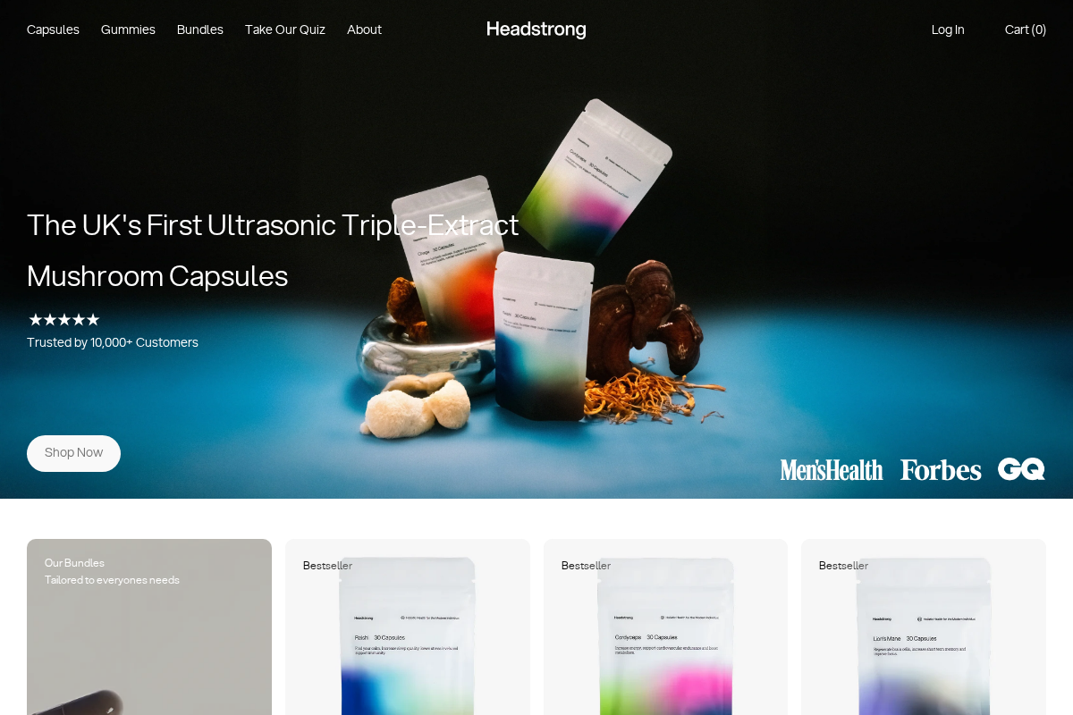 Headstrong homepage screenshot