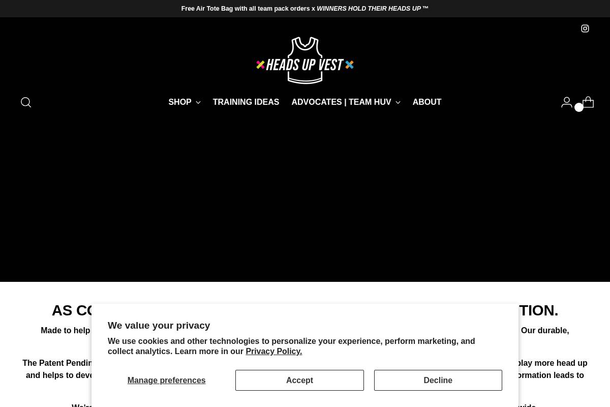 headsupvest.com homepage screenshot