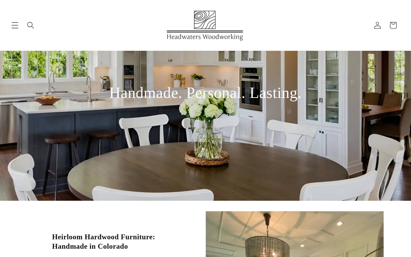 headwaterswoodworking.com homepage screenshot