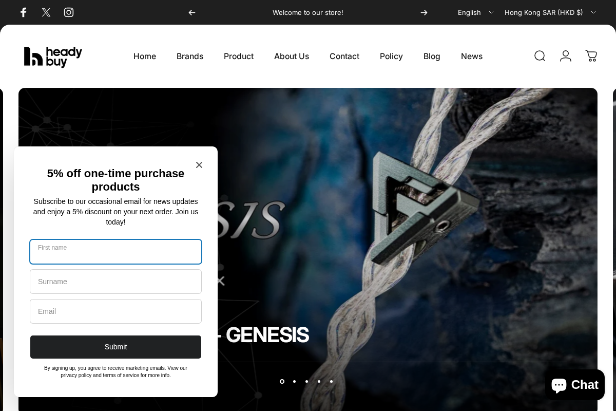 Heady buy homepage screenshot