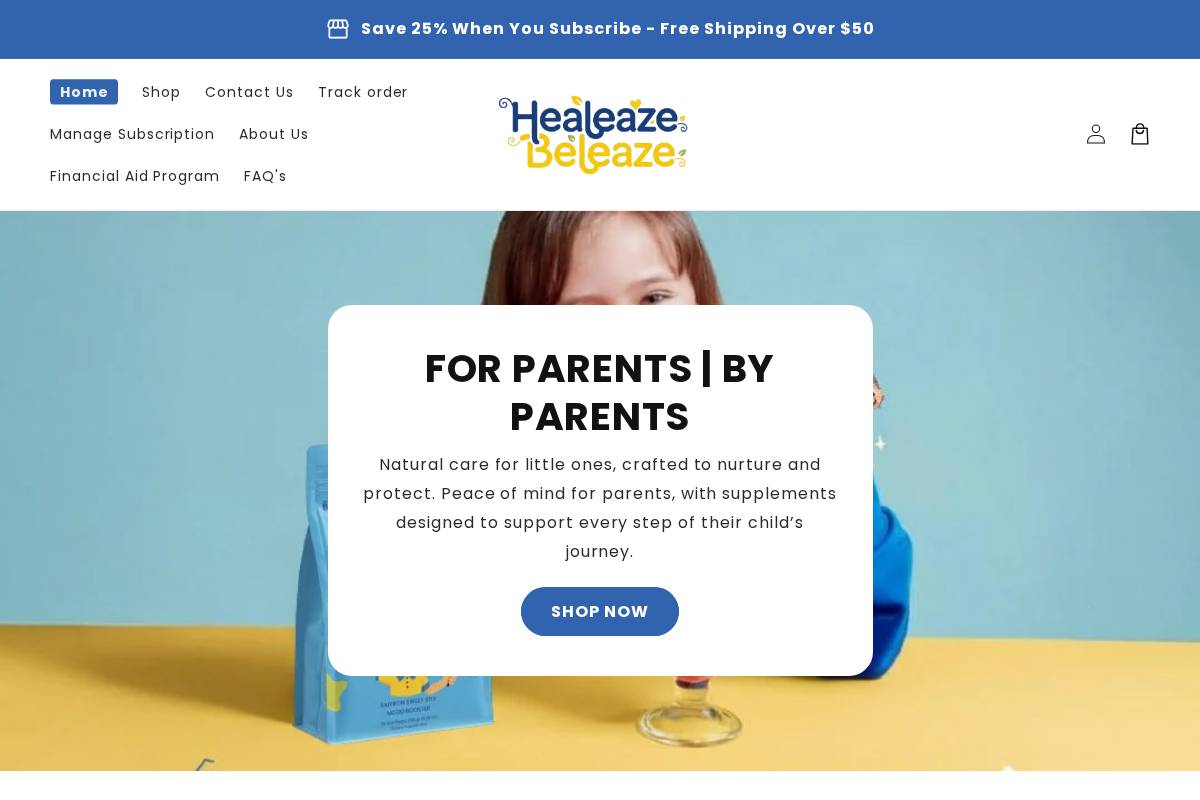 Healeaze homepage screenshot