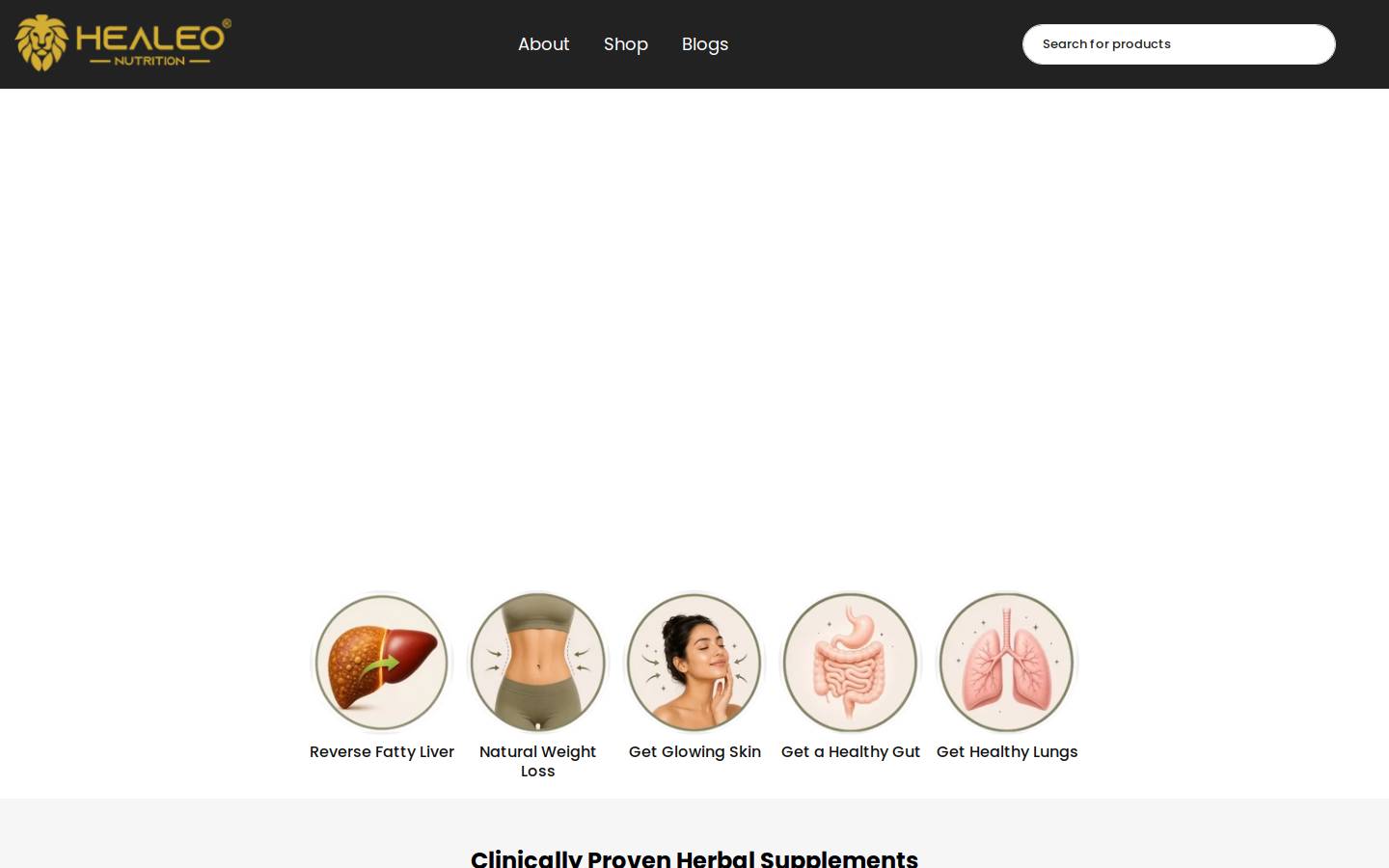 Healeo Nutrition homepage screenshot