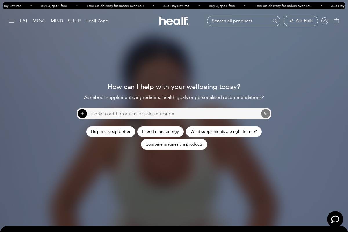 Healf homepage screenshot