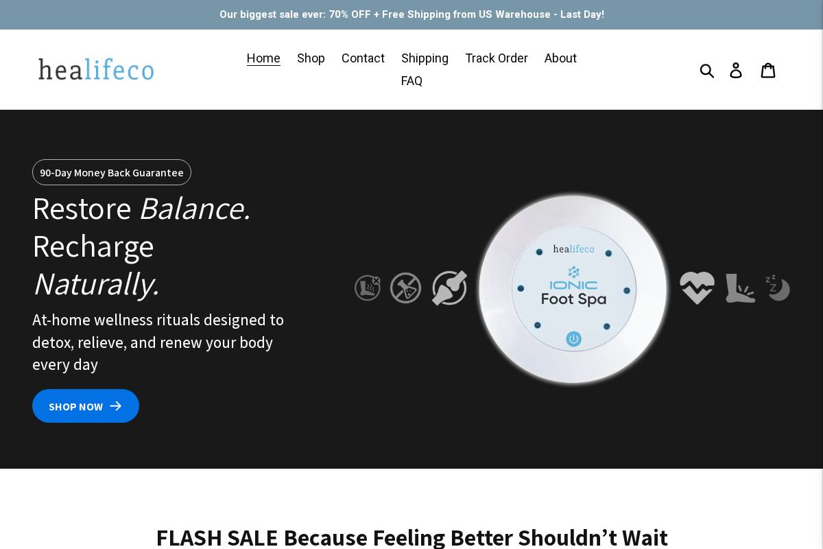 Healifeco homepage screenshot